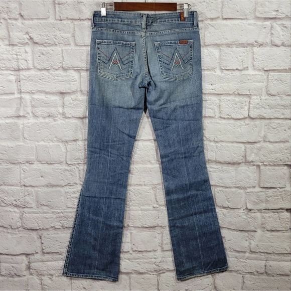 7 For All Mankind Women's Classic Blue Boot Cut Jeans - Picture 7 of 12